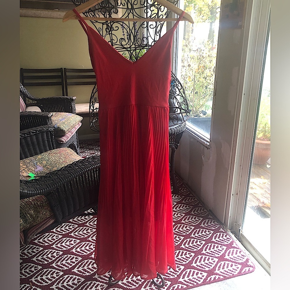 Wilfred Red Spaghetti-Strap V-Neck Maxi Dress